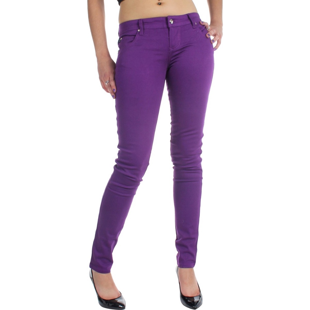 TRIPP NYC SUPER SKINNY PURPLE JEANS PANTS junior 9